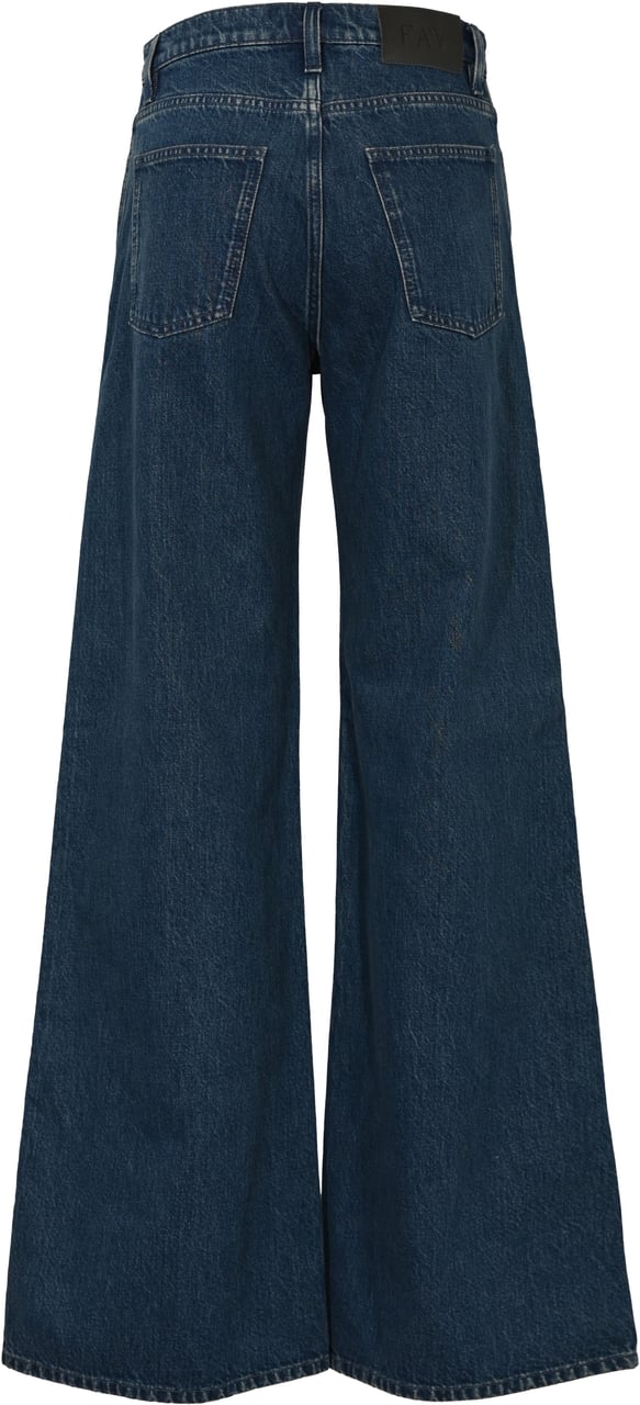 Fay Trousers Blu Denim Scuro Navy