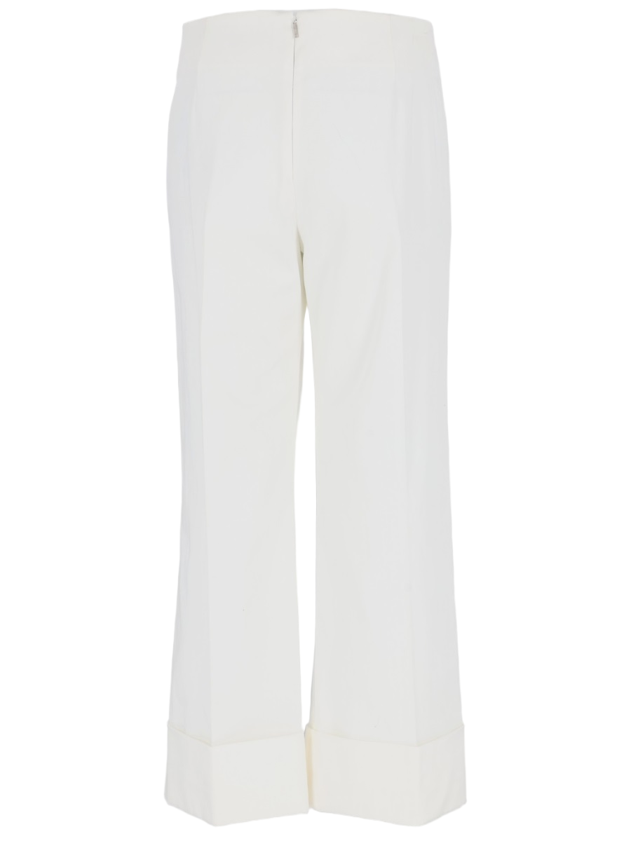 Fay Cotton-Blend Cropped Wide-Leg Pants Wit