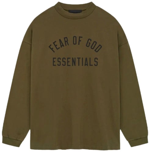 Fear of God Fear of God Essentials Jersey Longsleeve Tee 'Olijf' Divers