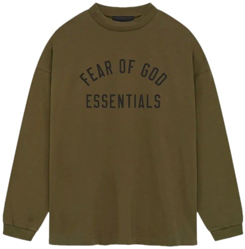 Fear of God Fear of God Essentials Jersey Longsleeve Tee 'Olijf' Divers