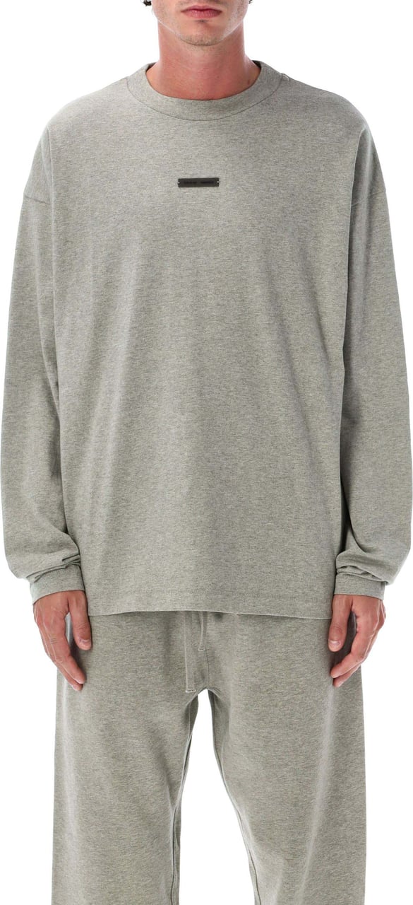 Fear of God Classic Fit Long Sleeve T-Shirt Concrete Heather Grijs