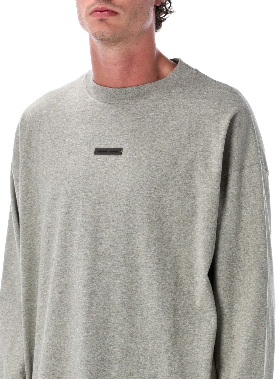 Fear of God Classic Fit Long Sleeve T-Shirt Concrete Heather Grijs