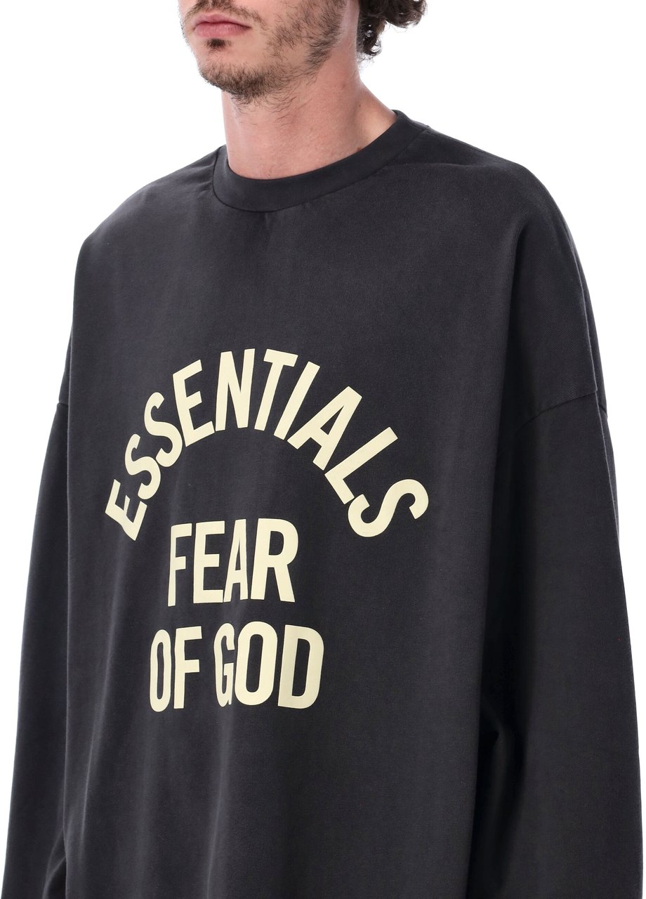 Fear of God Campus 90'S Long Sleeve Tee Faded Black Donkergrijs