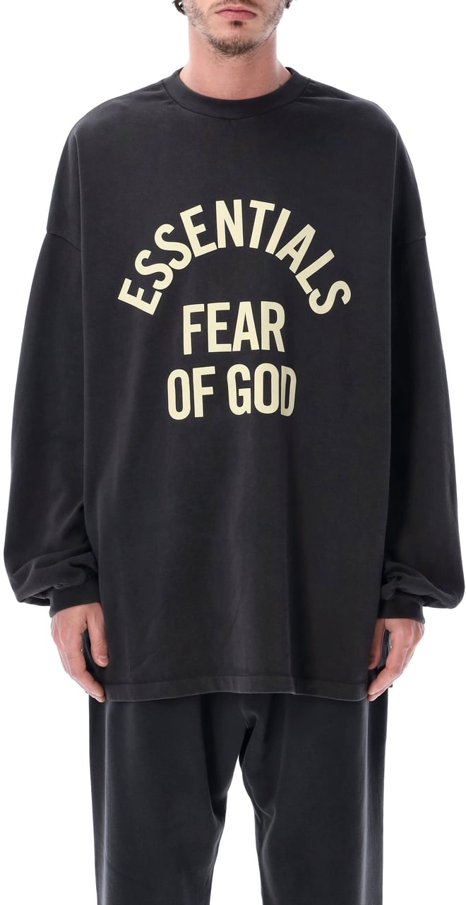 Fear of God Campus 90'S Long Sleeve Tee Faded Black Donkergrijs