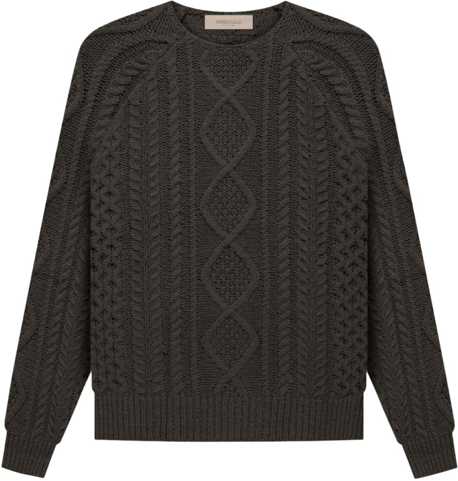 Fear of God Essentials Cable Knit Sweater Zwart