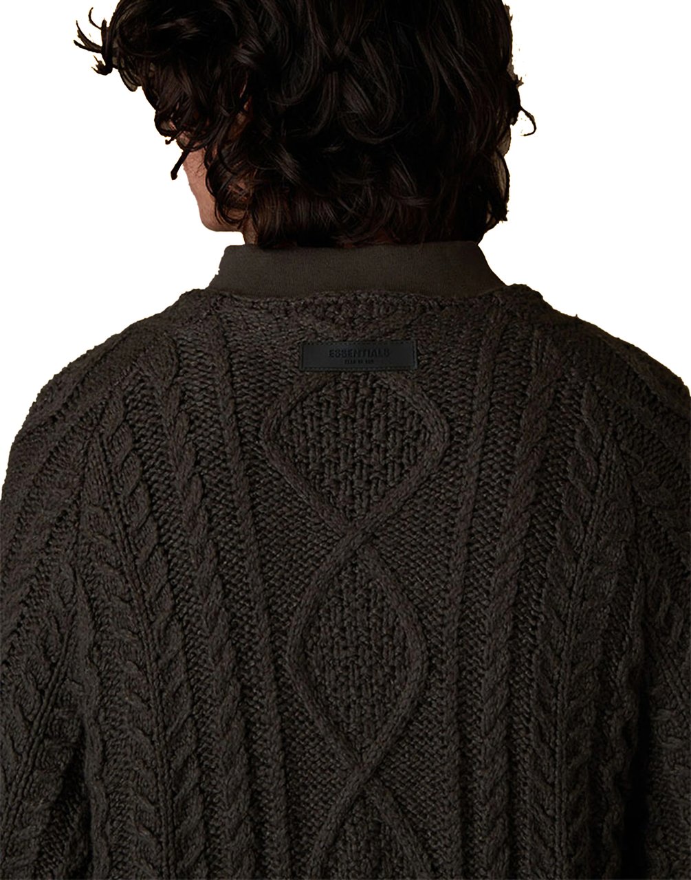 Fear of God Essentials Cable Knit Sweater Zwart