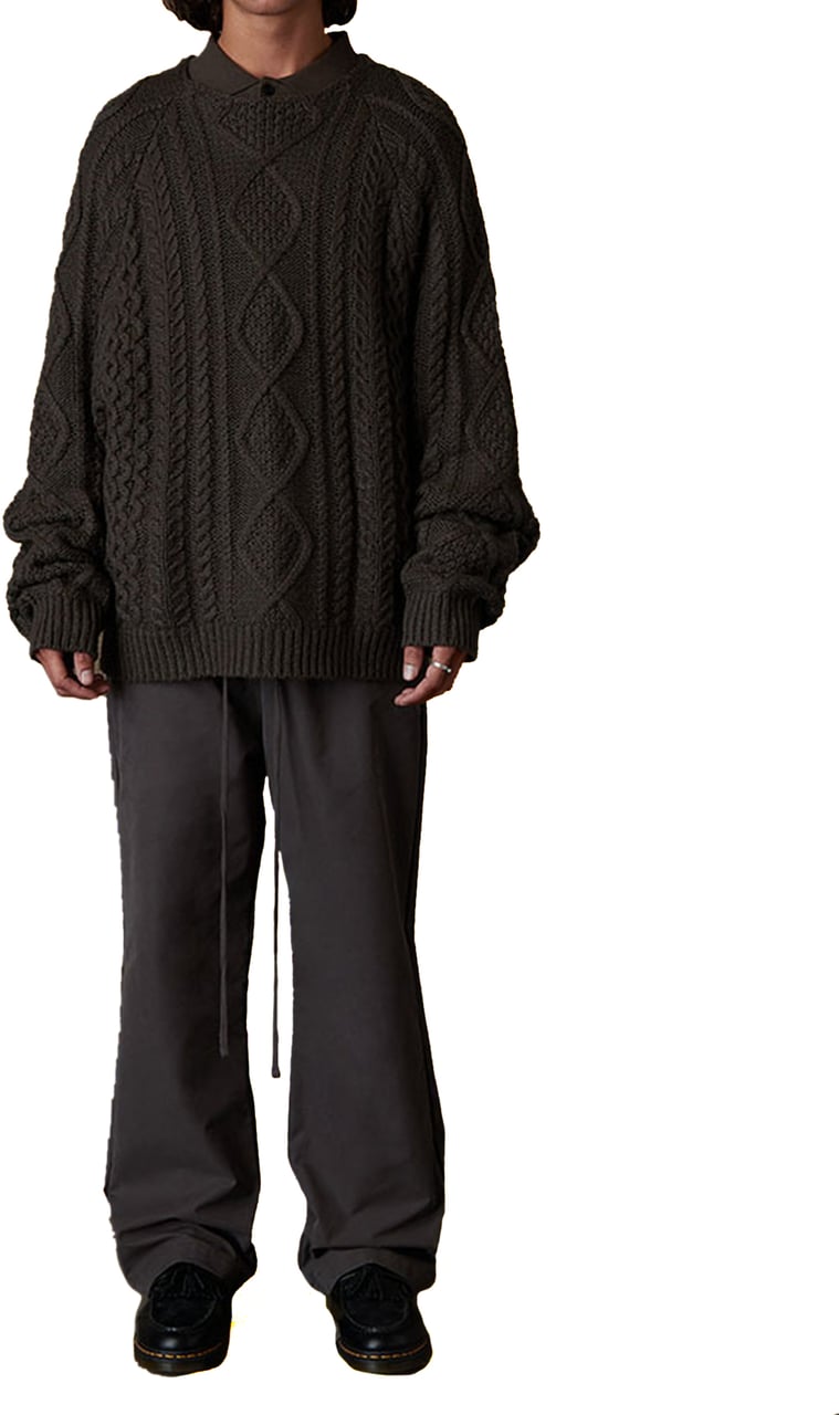 Fear of God Essentials Cable Knit Sweater Zwart