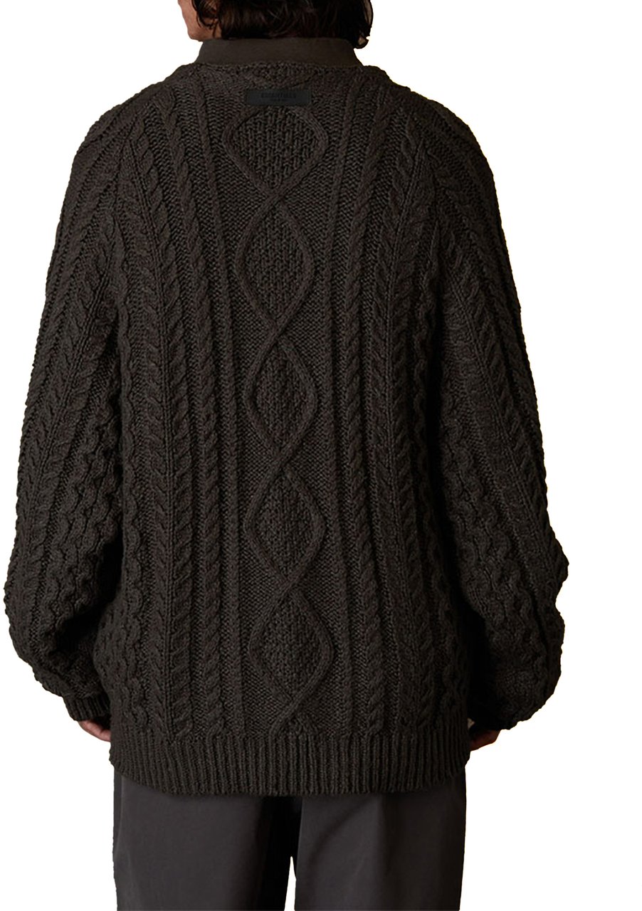 Fear of God Essentials Cable Knit Sweater Zwart