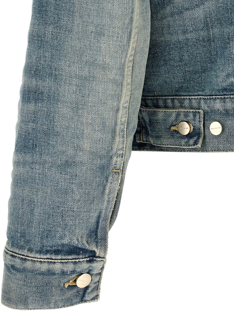 Fear Of God Blue Cotton Denim Jacket Lichtblauw