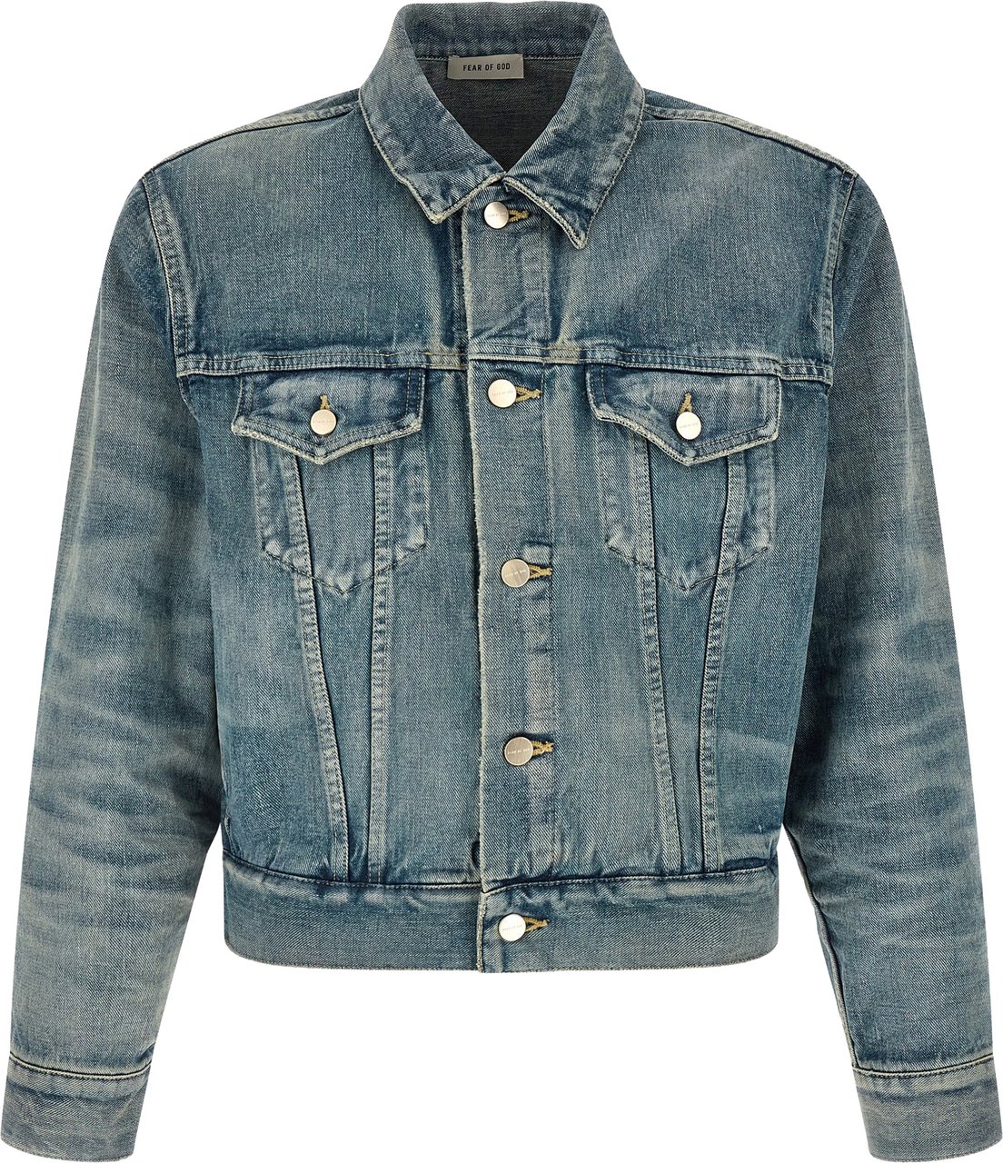 Fear Of God Blue Cotton Denim Jacket Lichtblauw