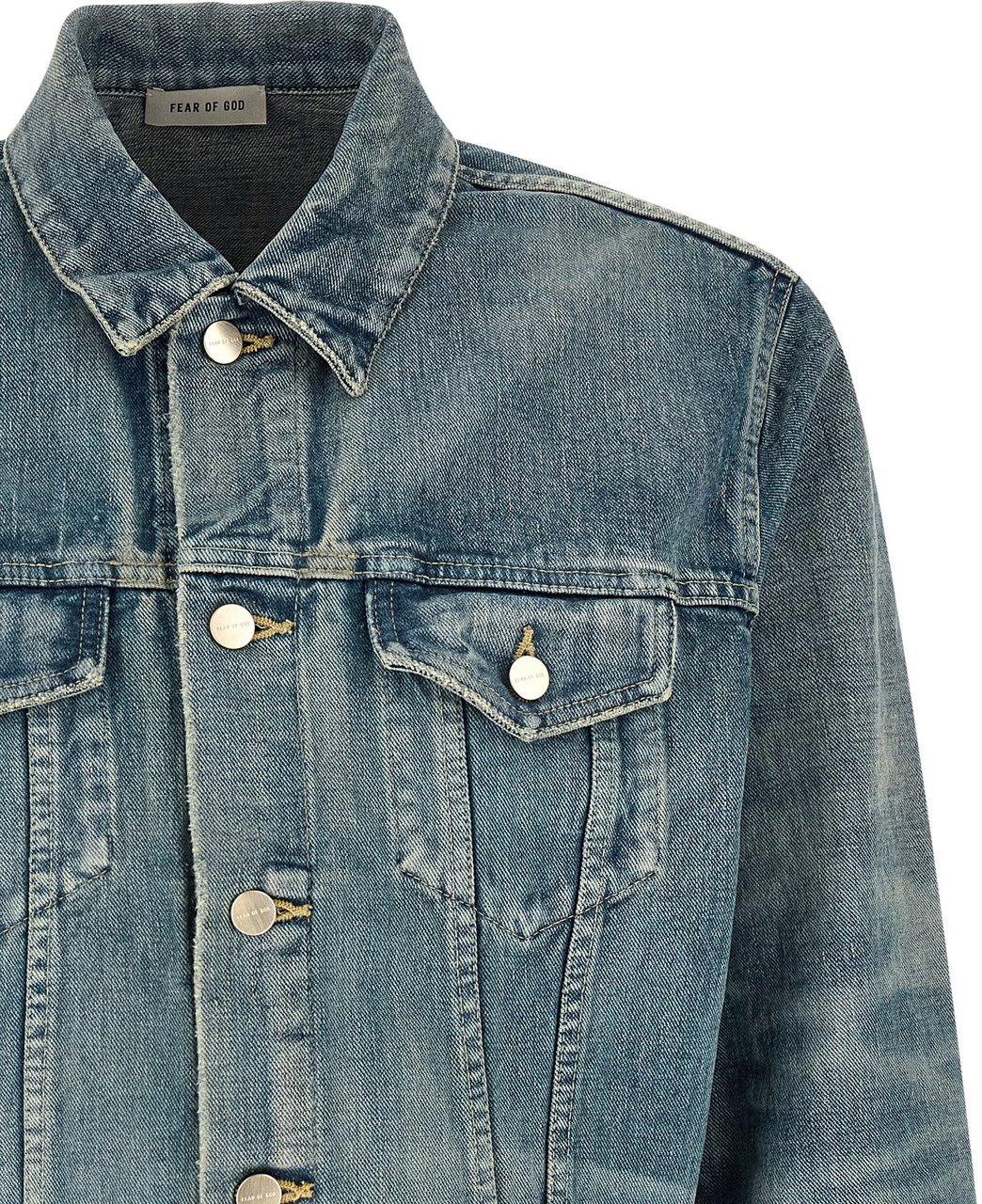 Fear Of God Blue Cotton Denim Jacket Lichtblauw