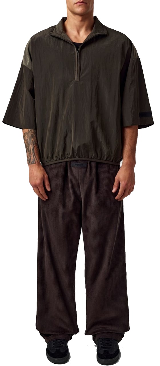 Fear of God Essentials Half Zip Mockneck Shirt Groen