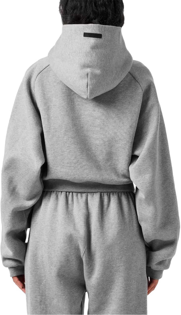 Fear of God Essentials Logo Fleece Cropped Hoodie Grijs