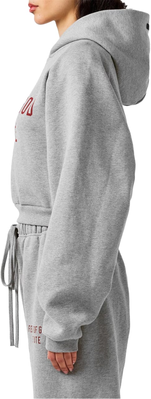 Fear of God Essentials Logo Fleece Cropped Hoodie Grijs
