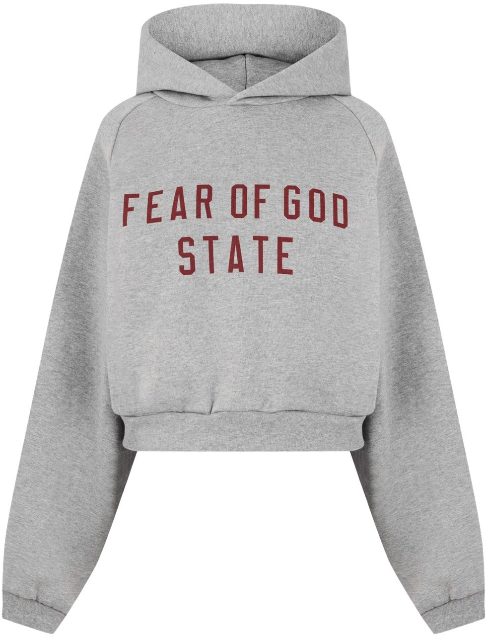Fear of God Essentials Logo Fleece Cropped Hoodie Grijs