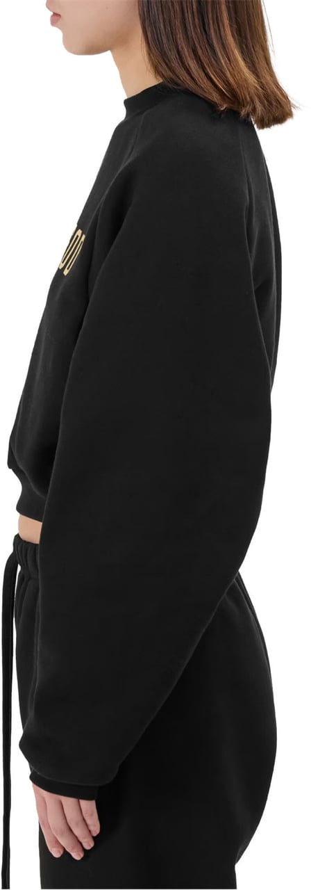 Fear of God Essentials Logo Fleece Cropped Sweatshirt Zwart