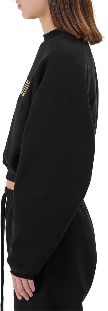 Fear of God Essentials Logo Fleece Cropped Sweatshirt Zwart