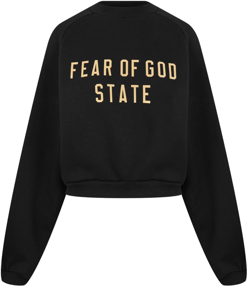 Fear of God Essentials Logo Fleece Cropped Sweatshirt Zwart