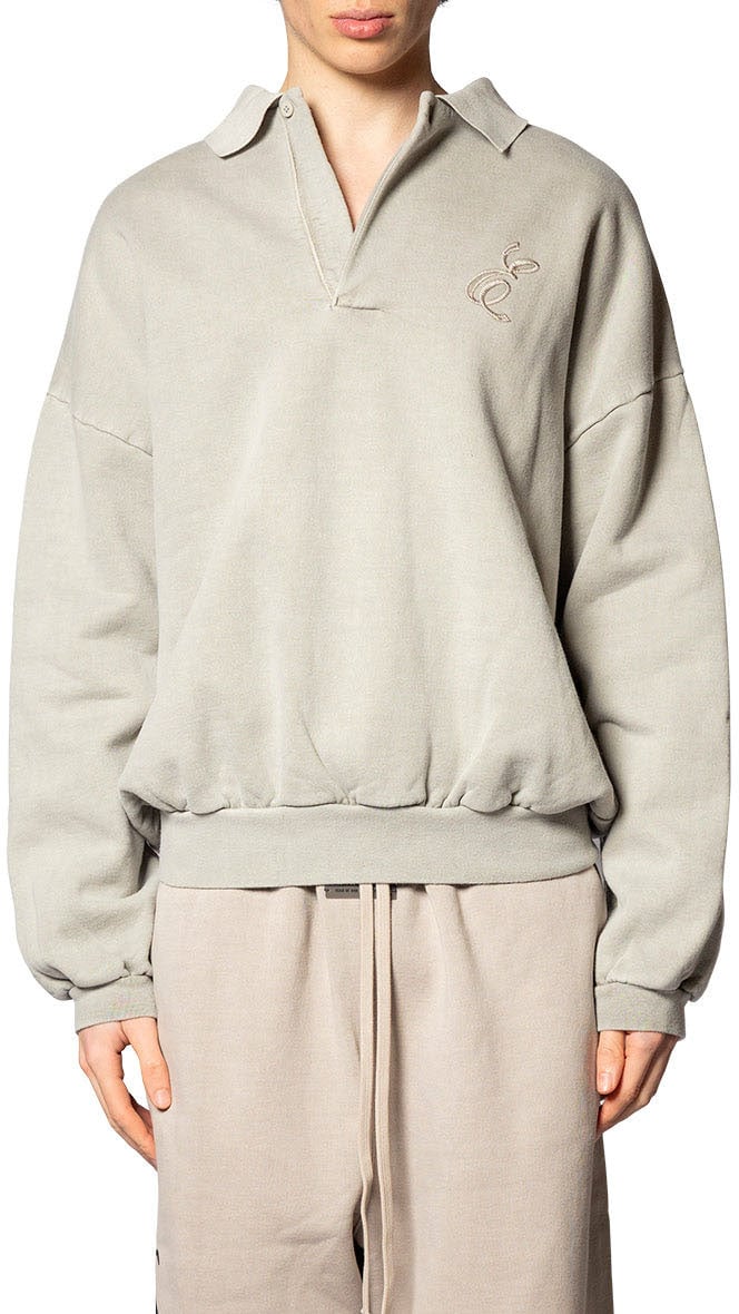 Fear of God CLASSIC POLO SWEATSHIRT SMOKE GREY Grijs