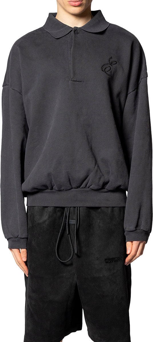 Fear of God CLASSIC POLO SWEATSHIRT VINTAGE BLACK Divers