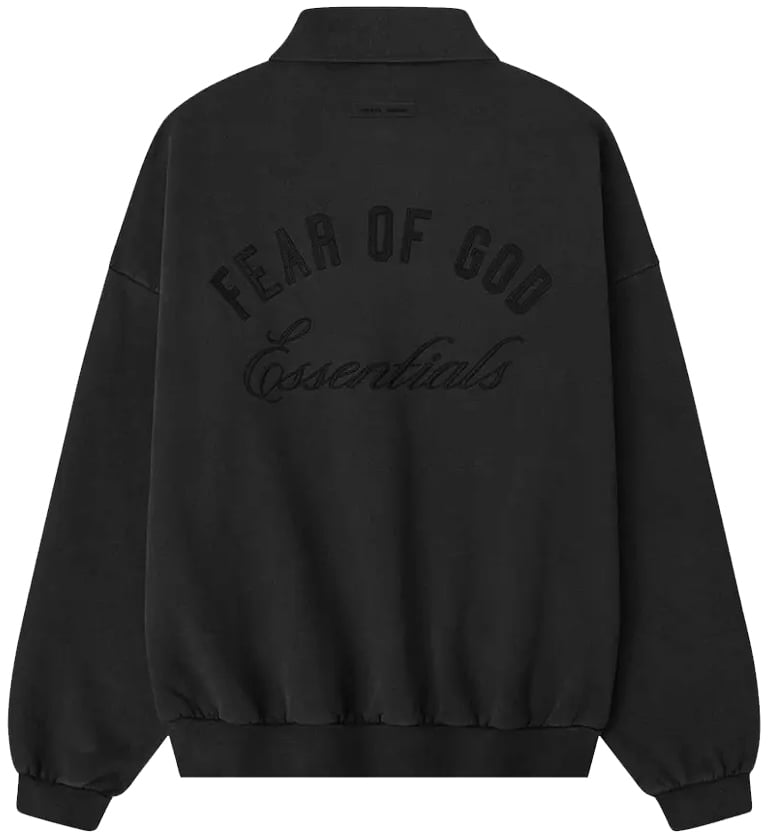 Fear of God Fear of God Essentials Classic Polo Sweatshirt 'Vintage Black' Zwart