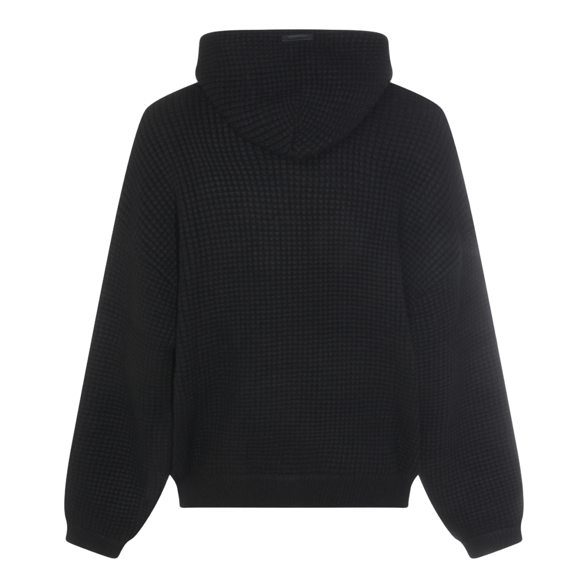 Fear of God Textured Waffle Knit Sweater with Hood Zwart