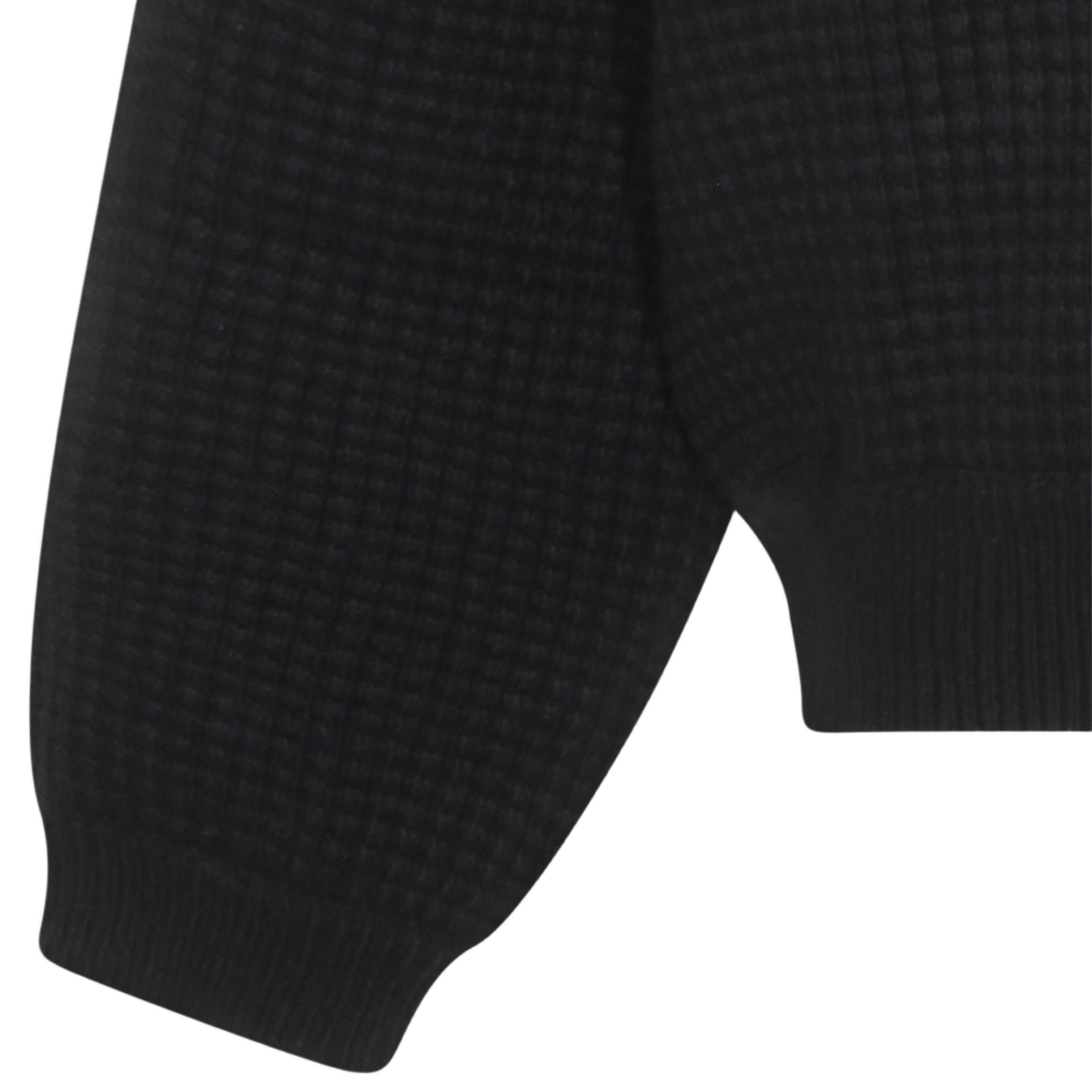 Fear of God Textured Waffle Knit Sweater with Hood Zwart
