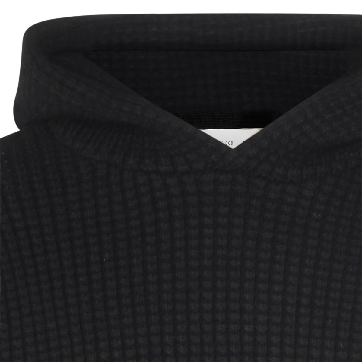 Fear of God Textured Waffle Knit Sweater with Hood Zwart