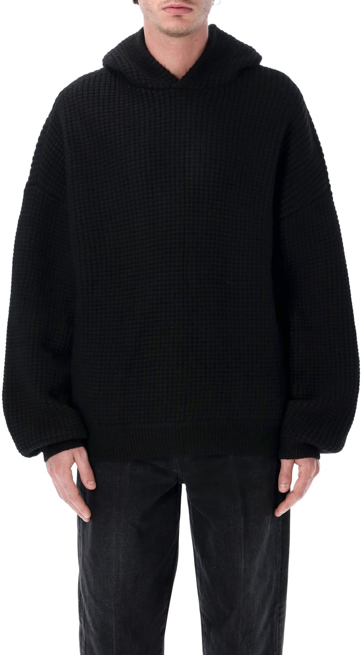 Fear of God Heavy Waffle 90'S Hoodie Vintage Black Zwart