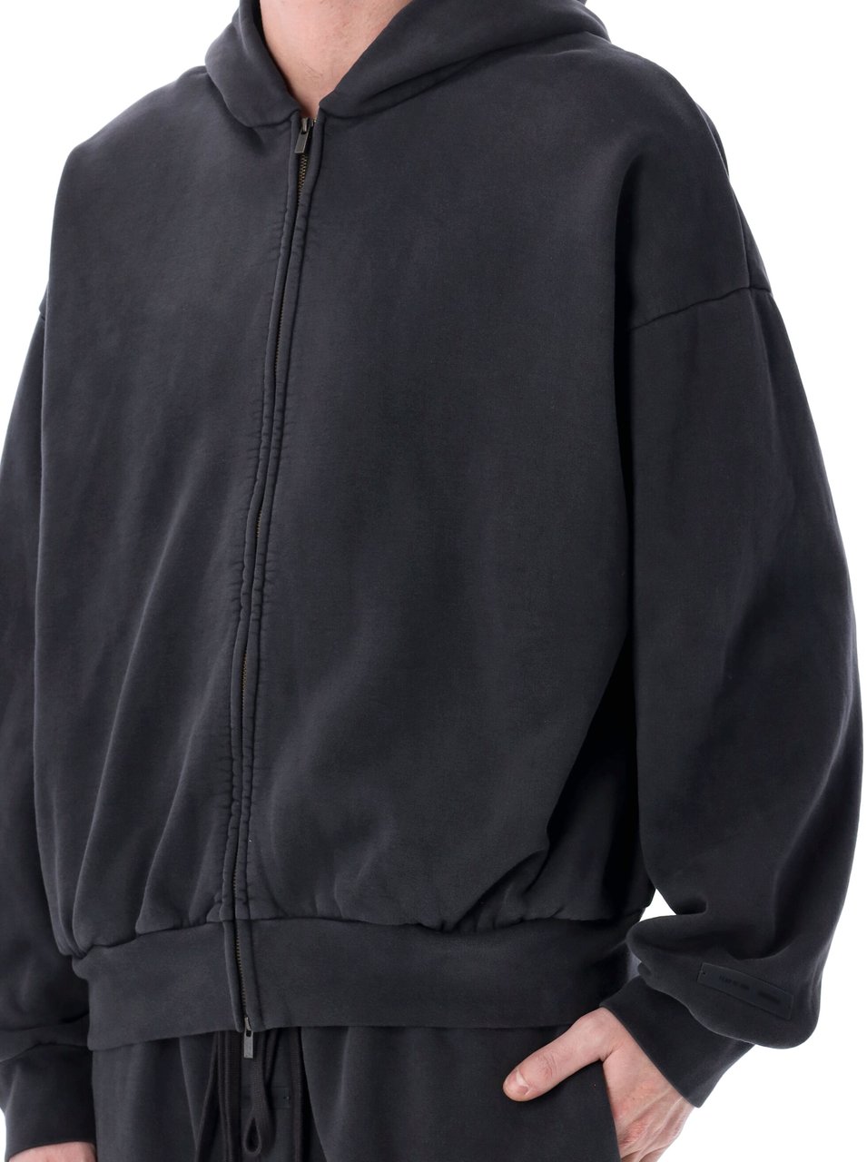 Fear of God Fear of God Essentials full zip hoodie black Zwart
