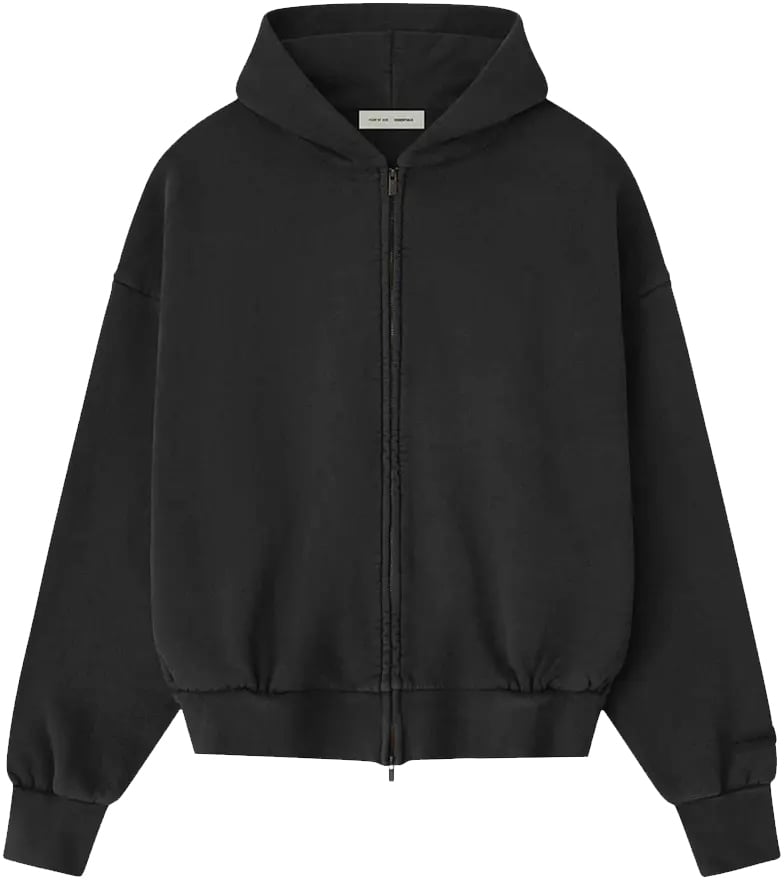 Fear of God Fear of God Essentials Embroidered Classic Full Zip Hoodie 'Vintage Black' Zwart