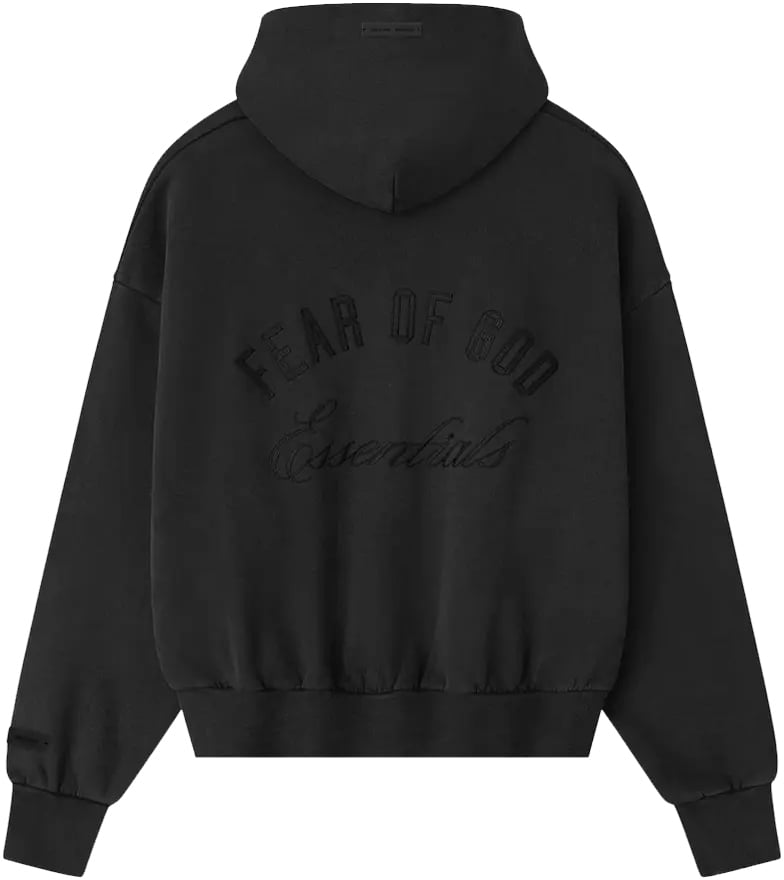 Fear of God Fear of God Essentials Embroidered Classic Full Zip Hoodie 'Vintage Black' Zwart