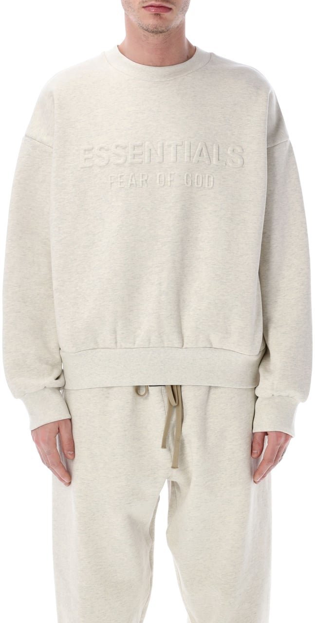 Fear of God Fear of God Essentials Embossed crewneck oatmeal heather Beige