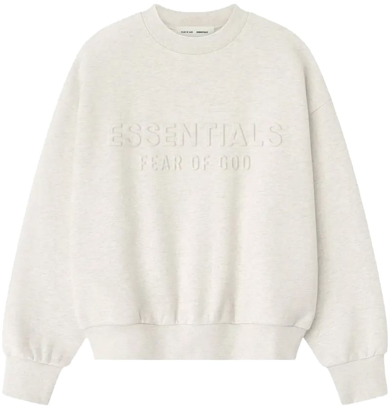 Fear of God Fear of God Essentials Embossed Classic Crewneck 'Oatmeal Heather' Divers
