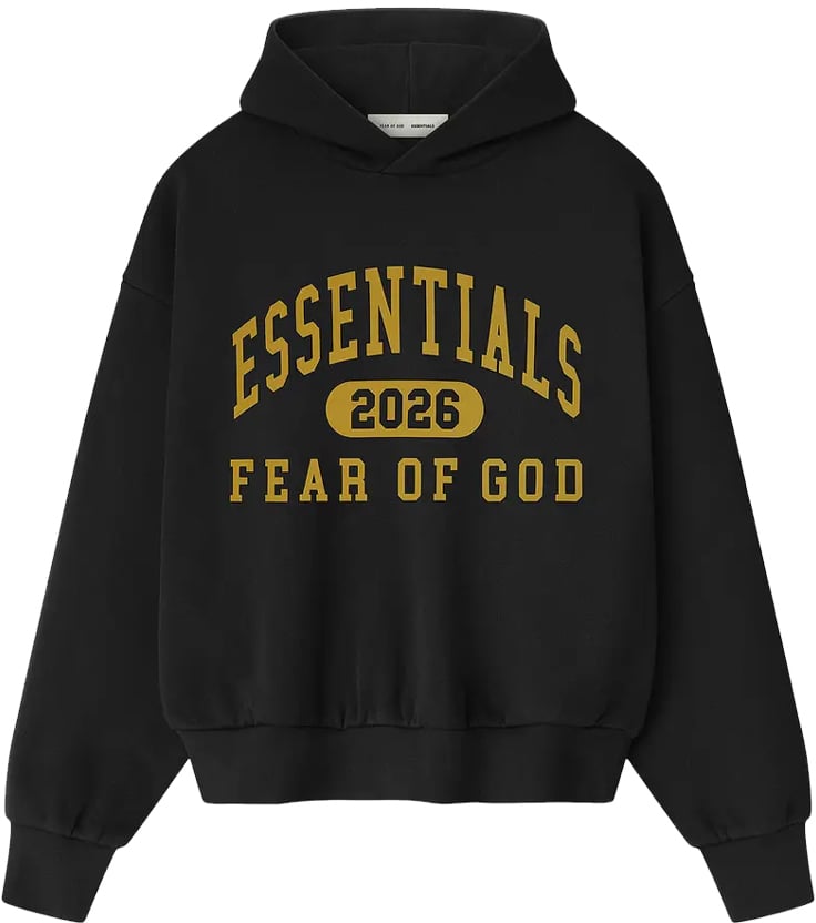 Fear of God Fear of God Essentials Classic Fleece Hoodie 'Vintage Black' Zwart