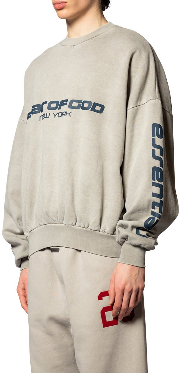 Fear of God CROPPED RELAXED SWEATSHIRT SMOKE GREY Grijs