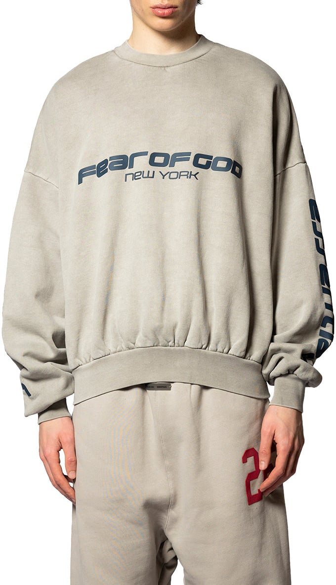 Fear of God CROPPED RELAXED SWEATSHIRT SMOKE GREY Grijs