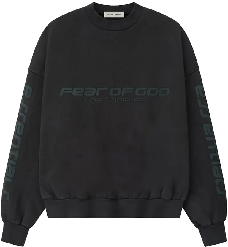 Fear of God Fear of God Essentials Los Angeles Heavy Fleece Cropped Sweatshirt 'Vintage Black' Zwart