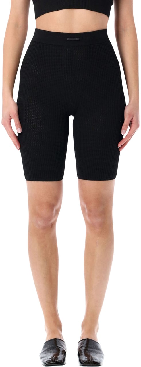 Fear of God Essentials Fear of God Waffle biker short homestead black Zwart