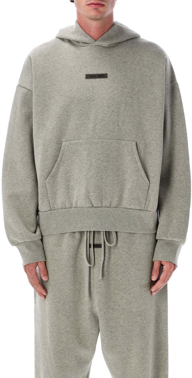 Fear of God Classic Fit Fleece Hoodie Concrete Heather Grijs