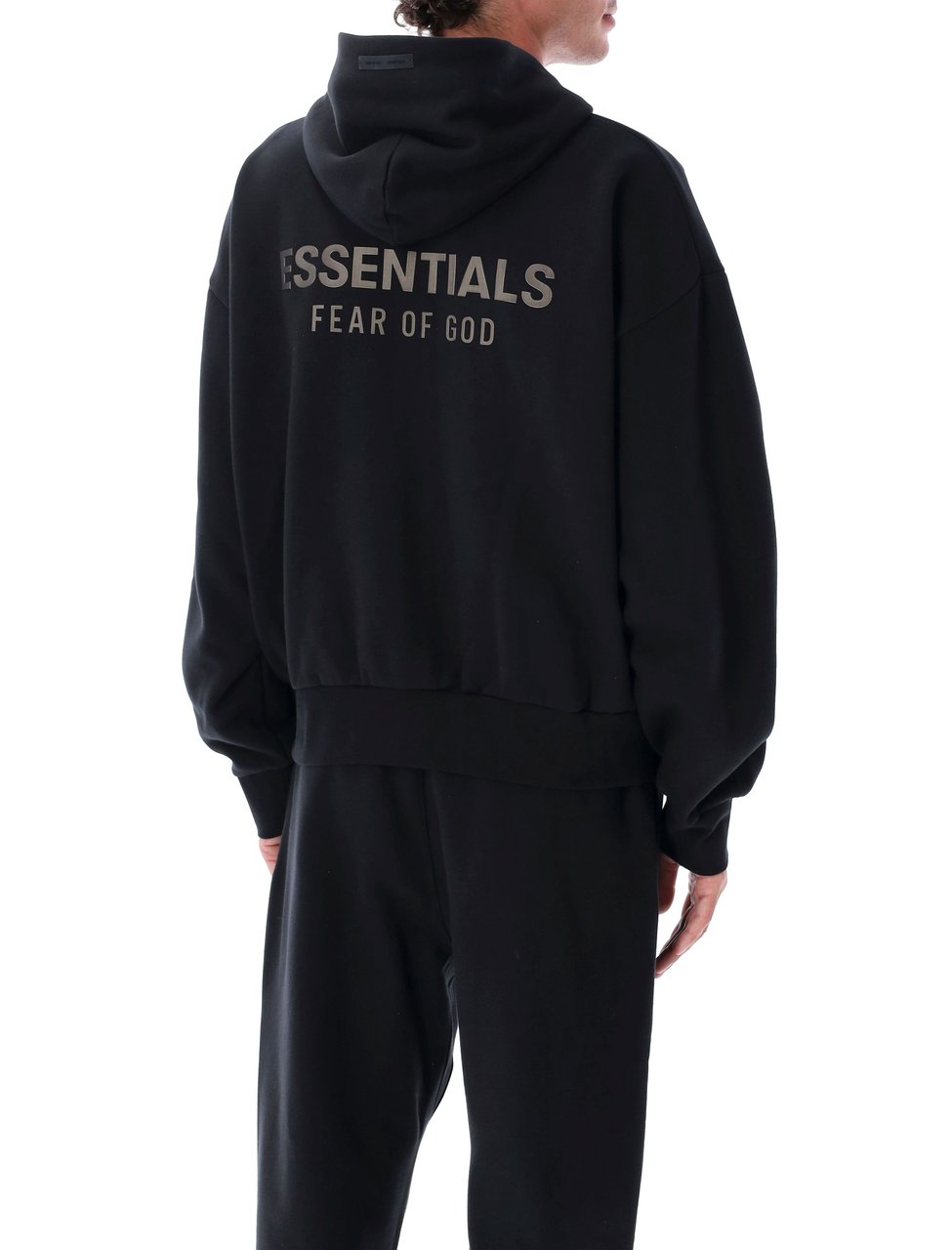 Fear of God Classic Fit Fleece Zip-Up Hoodie Jet Black Zwart