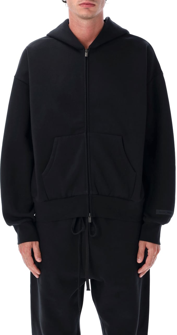Fear of God Classic Fit Fleece Zip-Up Hoodie Jet Black Zwart