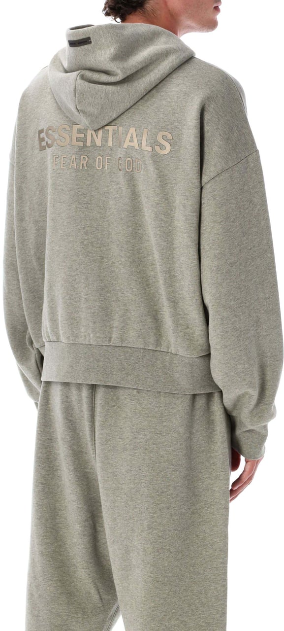 Fear of God Classic Fit Fleece Zip-Up Hoodie Concrete Heather Grijs