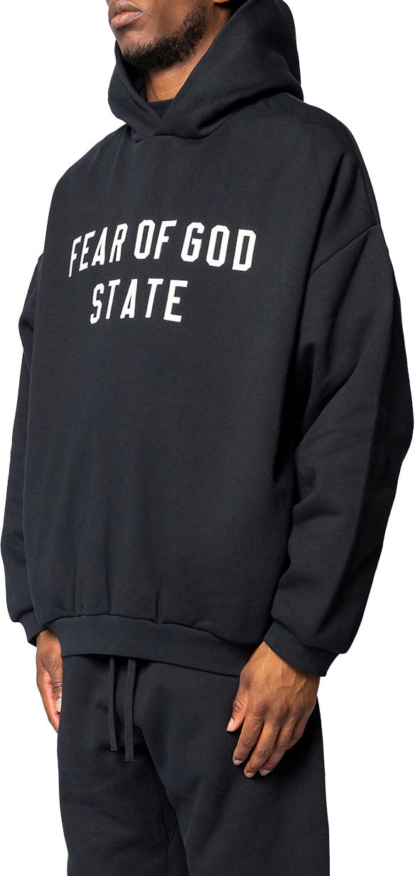 Fear of God 90'S FIT FLEECE HOODIE JET BLACK Zwart