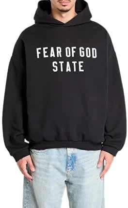Fear of God Fear of God Essentials 90's Fit Fleece Hoodie Jet Black Divers
