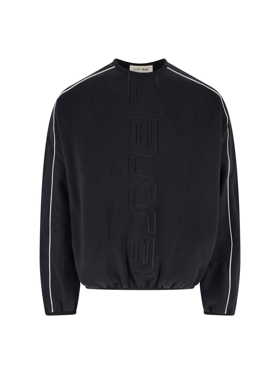 Fear of God Black Relaxed Fit Tonal Logo Sweater Zwart