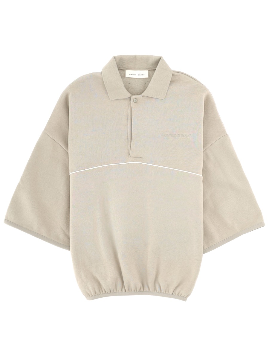 Fear of God Essentials Active Trace Cropped Polo Shirt Grijs
