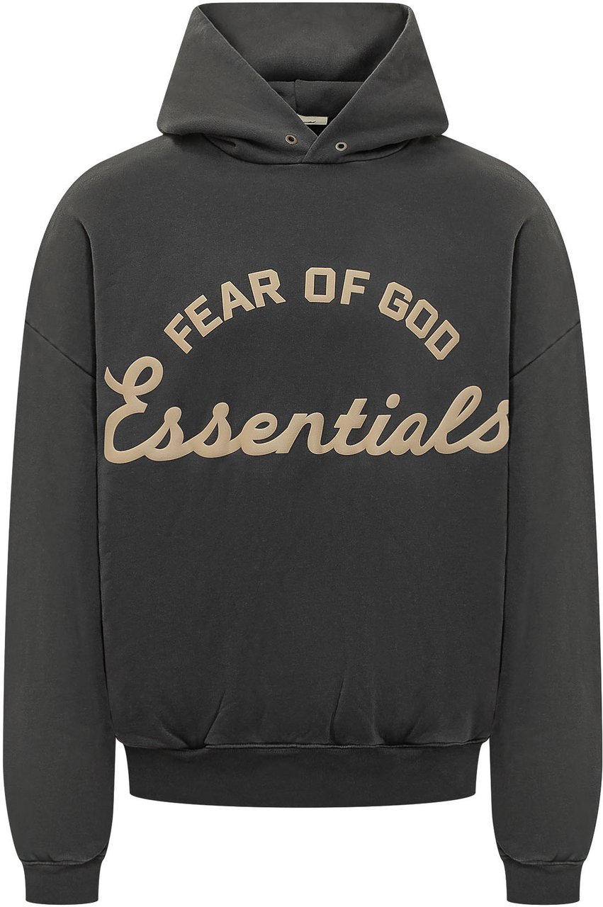 Fear of God Felpa con Cappuccio e Stampa Frontale Donkergrijs