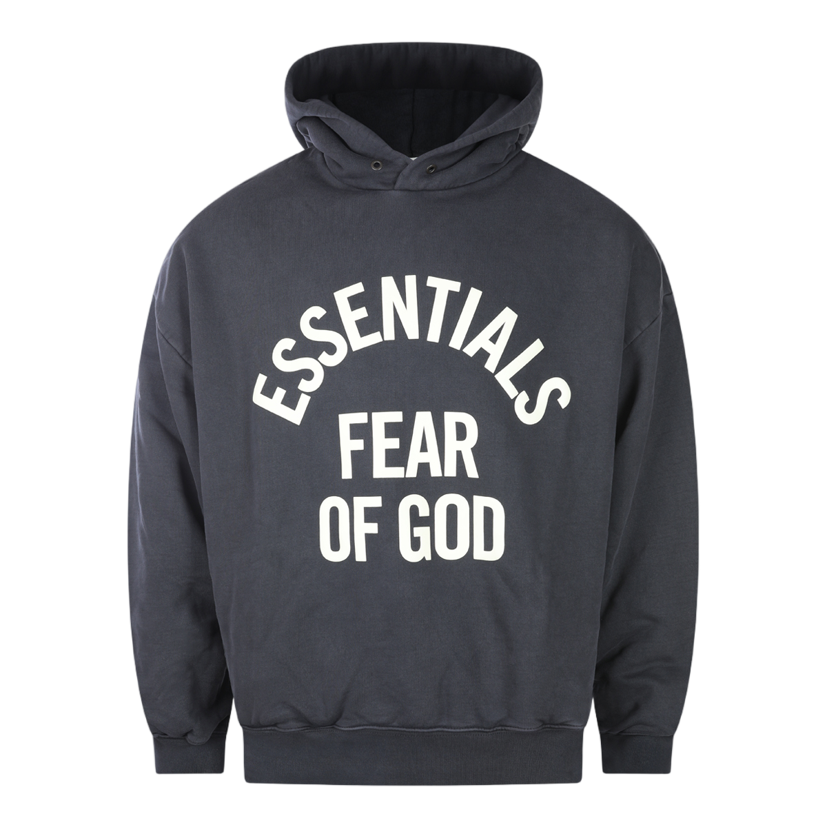 Fear of God Charcoal Arched Logo Cotton Hooded Sweatshirt Zwart