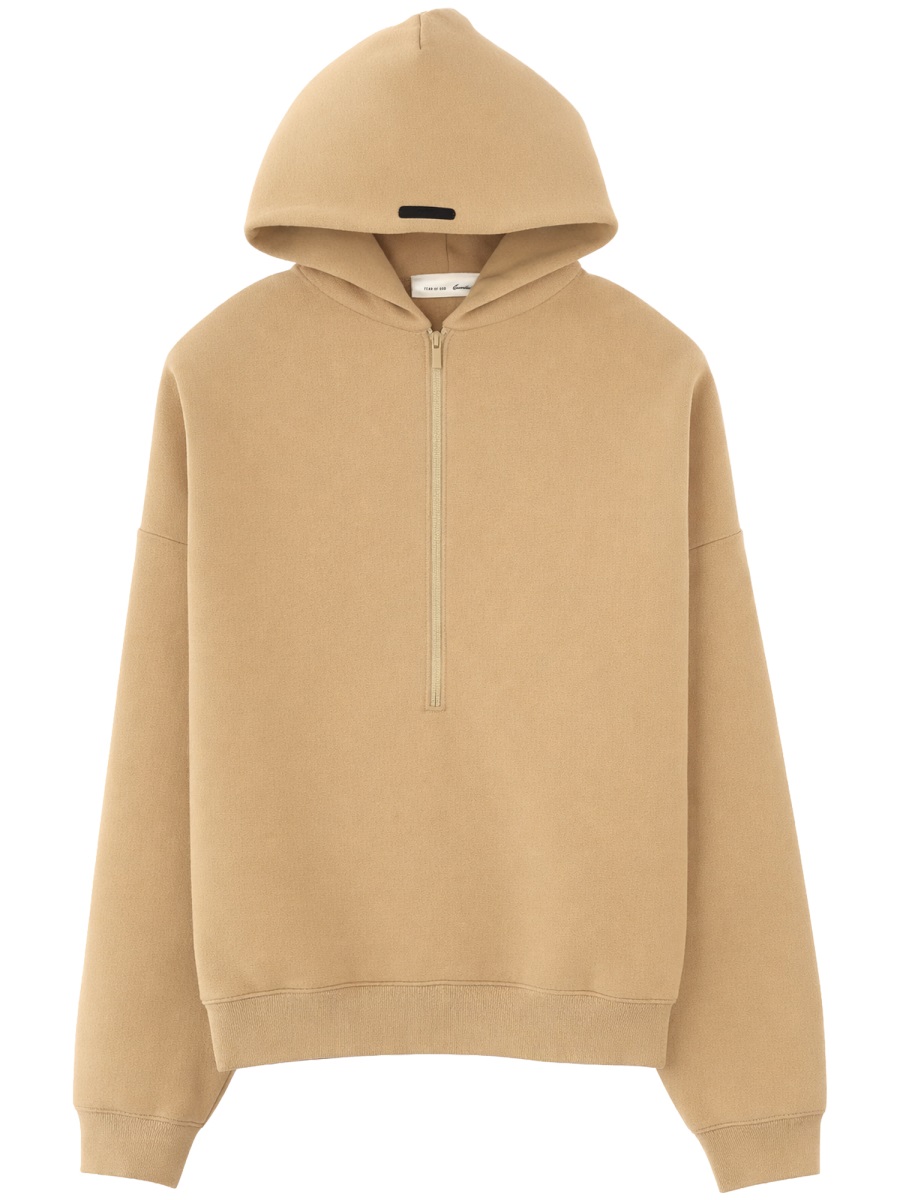 Fear of God Essentials Cropped Half Zip Hoodie Neutraal